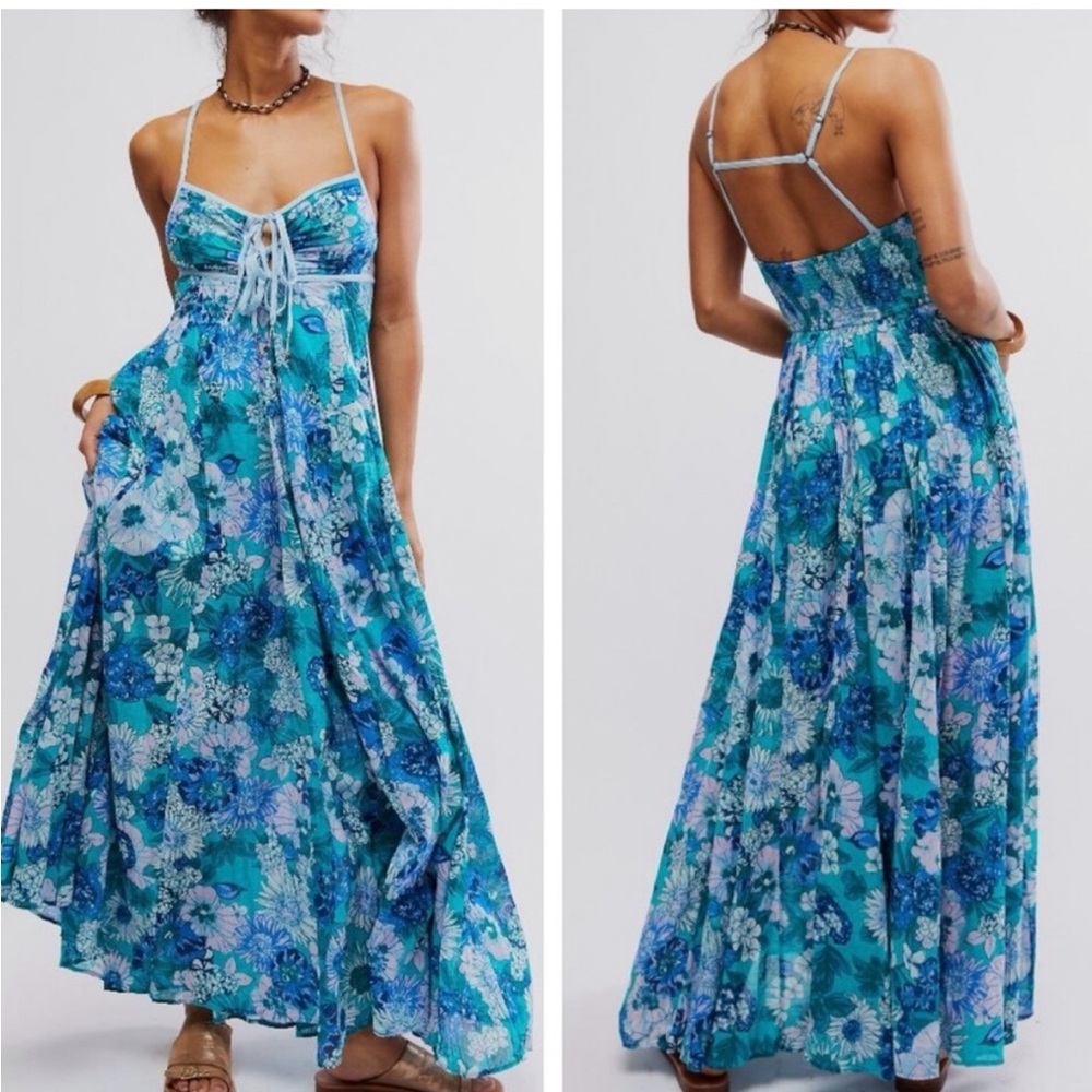 Free People Gorgeous Dreamweaver Maxi Dress Large Excellent Preowned Condition